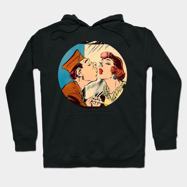 Passionate kiss through the window Hoodie by Marccelus